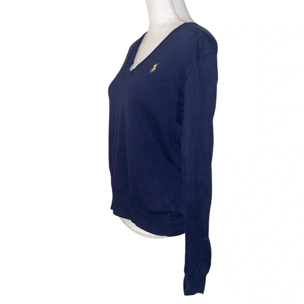 Polo Ralph Lauren Pima Cotton V-Neck Sweater Navy Blue Men’s Extra Large XL